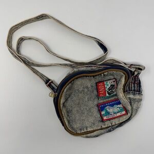 Vintage Denim Animal Rights Crossbody Purse, environment, panda,‎ 90s, retro